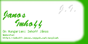 janos imhoff business card